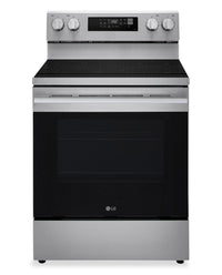 LG 30" 6.3 Cu Ft. Smart Electric Range with Probake Convection® and EasyClean® - LREN6321YE  | Cuisinière intelligente électrique LG de 6,3 pi³ et de 30 po avec convection ProBake ConvectionMD et EasyCleanMD - LREN6321YE