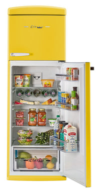 Unique Classic Retro 24" 11 Cu Ft. Top Freezer Refrigerator - Canary Yellow - UNQ-310L Y TM | Réfrigérateur Classic Rétro d’Unique de 24 po et de 11 pi3 à congélateur supérieur - jaune canari - UNQ-310L Y TM