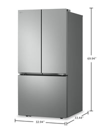 LG 33" 25 Cu. Ft. Smart French-Door Refrigerator with Ice Maker - Stainless Look - LF25S6200V  | Réfrigérateur intelligent LG de 33 po et de 25 pi³ à portes françaises avec machine à glaçons - fini d’apparence acier inoxydable - LF25S6200V  | LF25S62V
