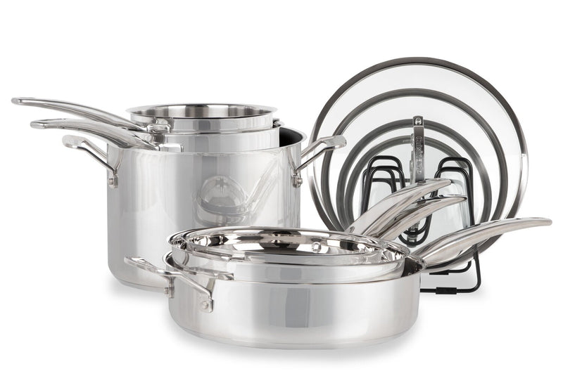 Cuisinart 11-Piece Stainless Steel Nesting Cookware Set - N91-11C | Batterie de cuisine emboîtable Cuisinart de 11 pièces en acier inoxydable - N91-11C | N9111C57