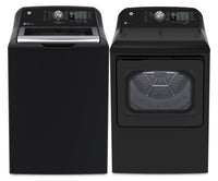 GE 5.3 Cu. Ft. Top Load Washer and 7.4 Cu. Ft. Electric Dryer – Diamond Grey | Laveuse à chargement par le haut de 5,3 pi3 et sécheuse électrique de 7,4 pi3 de GE - Gris diamant