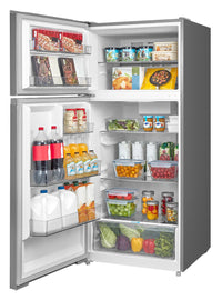 Midea 27.5” 16 Cu. Ft. Top Mount Freezer Refrigerator – Stainless Steel - MRT16D2BST | Réfrigérateur Midea de 16 pi³ et de 27,5 po à congélateur supérieur - acier inoxydable - MRT16D2BST | MRT16D2S