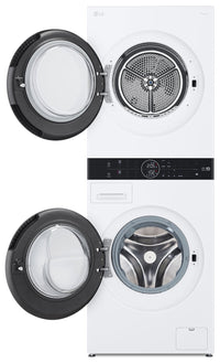 LG WashTower™ with 2.4 Cu. Ft. Washer and 4.2 Cu. Ft. Ventless HeatPump™ Dryer - WKHC152HWA | Tour de lavage WashTower LG avec laveuse 2,4 pi³ et sécheuse avec pompe à chaleur sans ventilation 4,2 pi³ - WKHC152HWA | WKHC152H