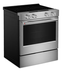 KitchenAid 30" 5.3 Cu. Ft. Smart Slide-in Electric Range with Convection Modes - YKSES330SPS  | Cuisinière intelligente électrique encastrée KitchenAid de 5,3 pi3 et de 30 po avec modes à convection - YKSES330SPS