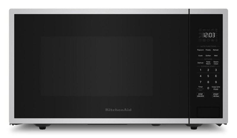 KitchenAid 1.6 Cu. Ft. Countertop Microwave – PrintShield Stainless Steel - YKMCS122SPS | Four à micro-ondes de comptoir KitchenAid de 1,6 pi3 - acier inoxydable PrintShieldMC - YKMCS122SPS