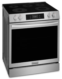 Frigidaire Gallery 6.2 Cu. Ft. Electric Range with Stone-Baked Pizza - Smudge-Proof® Stainless Steel - GCFE307CBF  | Cuisinière électrique Frigidaire Gallery de 6,2 pi³ avec pizza cuite sur pierre - acier inoxydable Smudge-ProofMD - GCFE307CBF