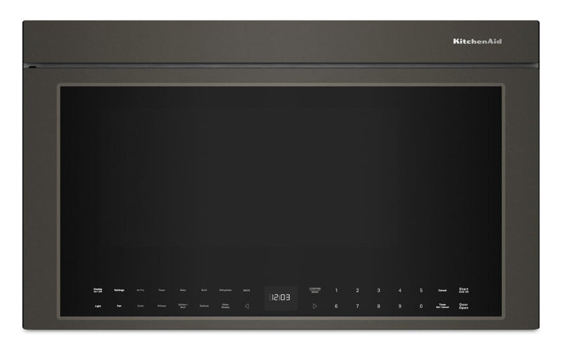 KitchenAid Multifunction Smart Flush Mount Over-the-Range Microwave Oven – Black Ore - YKMMF730PBE | Four à micro-ondes à hotte intégrée intelligent multifonctionnel KitchenAid à installation affleurée - Minerai noir  - YKMMF730PBE