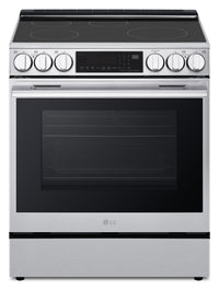 LG 6.3 Cu. Ft. Smart Induction Slide-In Range with Air Fry - LSIL6336XE | Cuisinière induction encastrée intelligente LG de 6,3 pi3 avec friture à air - LSIL6336XE