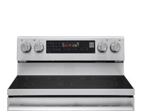 LG 6.3 Cu. Ft. Smart Electric Range with Air Fry - Fingerprint Resistant Stainless Steel - LREN6325XE | Cuisinière intelligente électrique LG de 6,3 pi³ avec friture à air - acier inoxydable résistant aux traces de doigts - LREN6325XE