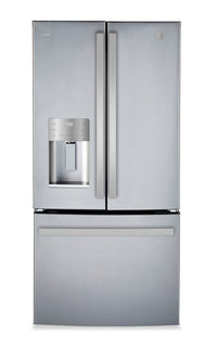 GE 33" 17.5 Cu Ft. French-Door Counter-Depth Refrigerator – Stainless Steel - PYE18HYRCFS | Réfrigérateur GE de 17,5 pi³ et de 33 po de profondeur comptoir à portes françaises - acier inoxydable - PYE18HYRCFS