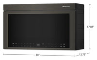 KitchenAid Multifunction Smart Flush Mount Over-the-Range Microwave Oven – Black Ore - YKMMF730PBE | Four à micro-ondes à hotte intégrée intelligent multifonctionnel KitchenAid à installation affleurée - Minerai noir  - YKMMF730PBE
