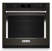 KitchenAid 27" 4.3 Cu. Ft. Electric Single Wall Oven with True Convection - Black Stainless Steel Pr… | Four mural simple électrique KitchenAid de 4,3 pi³ et de 27 po avec convection véritable - acier ino…