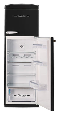 Unique Classic Retro 24" 11 Cu Ft. Top Freezer Refrigerator – Midnight Black - UNQ-310L B TM | Réfrigérateur Classic Rétro d’Unique de 24 po et de 11 pi3 à congélateur supérieur - noir minuit - UNQ-310L B TM
