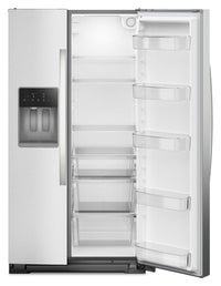 Whirlpool 36" 21 Cu. Ft. Side-by-Side Refrigerator - Fingerprint-Resistant Stainless - WRSC5536RZ | Réfrigérateur Whirlpool de 21 pi³ et de 36 po à compartiments juxtaposés - acier inoxydable résistant aux traces de doigts - WRSC5536RZ