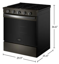 Whirlpool 30" 5 Cu. Ft. Gas Range with Air Cooking - Black-on-Stainless - WSGS5030SV | Cuisinière à gaz Whirlpool de 5 pi³ et de 30 po avec cuisson à air - noir sur acier inoxydable - WSGS5030SV