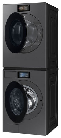 Samsung Bespoke 6.1 Cu. Ft. Front Load Washer and 7.6 Cu. Ft. Electric Dryer – Dark Steel | Laveuse à chargement frontal de 6,1 pi³ et sécheuse électrique de 7,6 pi³ de Samsung Bespoke -acier foncé