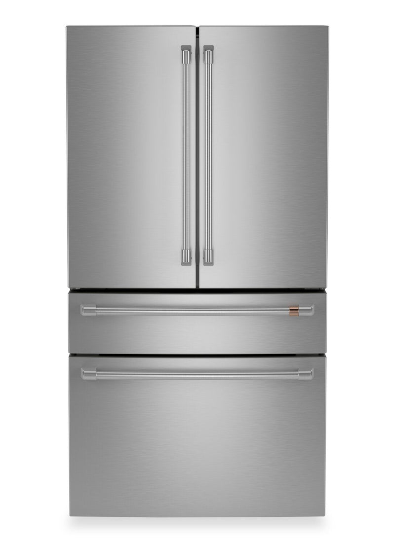 Café 36” 23.2 Cu. Ft. Smart Counter-Depth 4-Door French Door Refrigerator – Stainless Steel - CJE23DP2WS1  | Réfrigérateur 4 portes Café de 23,2 pi3 et de 36 po de profondeur comptoir à portes françaises - acier inoxydable - CJE23DP2WS1
