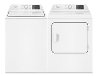 Whirlpool 4.8 Cu. Ft. Top Load Washer and 7 Cu. Ft. Electric Dryer with AutoSensing - White | Laveuse à chargement par le haut 4,8 pi3 et sécheuse électrique 7 pi3 avec détection automatique de Whirlpool - blanches