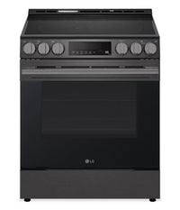 LG 6.3 Cu. Ft. Smart Electric Range with Air Fry – Black Stainless Steel - LSEL6333ZE  | Cuisinière intelligente électrique LG de 6,3 pi3 avec friture à air - acier inoxydable noir - LSEL6333ZE