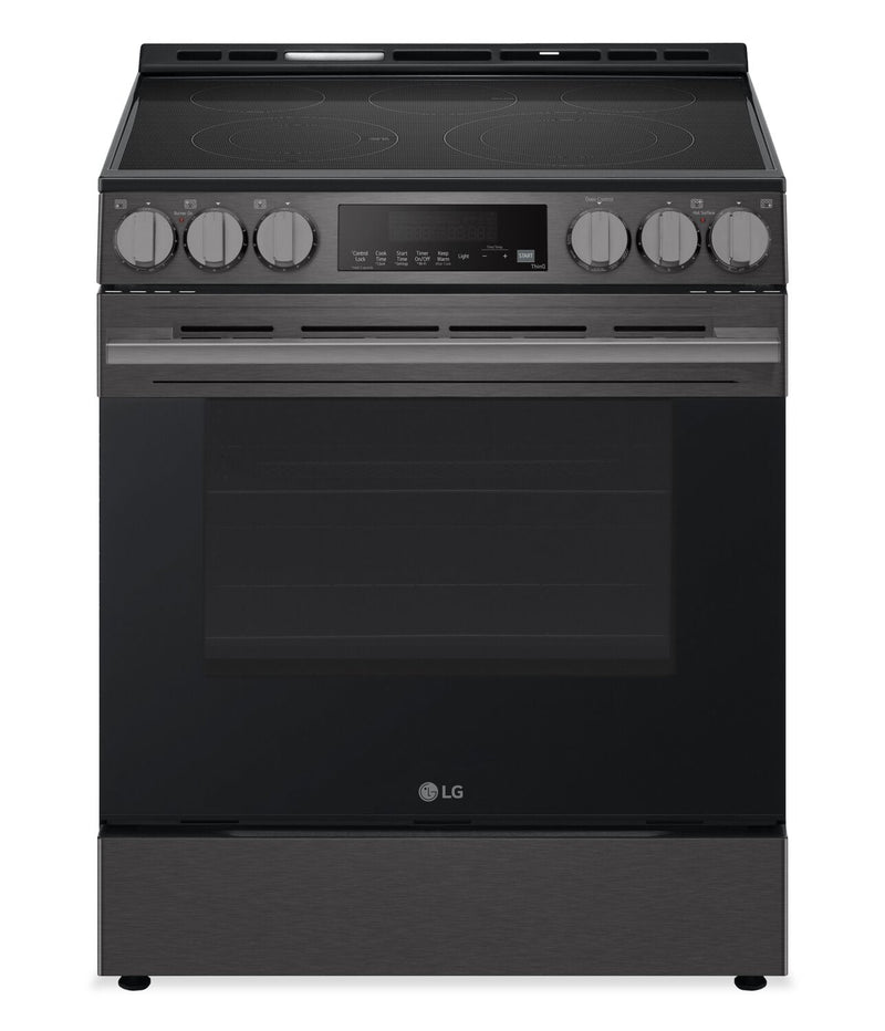LG 6.3 Cu. Ft. Smart Electric Range with Air Fry – Black Stainless Steel - LSEL6333ZE  | Cuisinière intelligente électrique LG de 6,3 pi3 avec friture à air - acier inoxydable noir - LSEL6333ZE