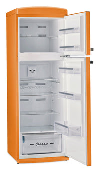 Unique Classic Retro 24" 11 Cu Ft. Top Freezer Refrigerator – Creamsicle Orange - UNQ-310L O TM | Réfrigérateur Classic Rétro d’Unique de 24 po et de 11 pi3 à congélateur supérieur - orange creamsicle - UNQ-310L O TM