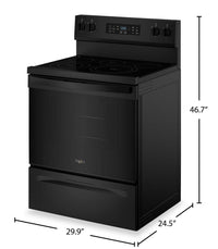 Whirlpool 5.3 Cu. Ft. Electric Range with Air Cooking – Black - YWFES5730SB | Cuisinière électrique Whirlpool de 5,3 pi3 avec cuisson à air – noire - YWFES5730SB