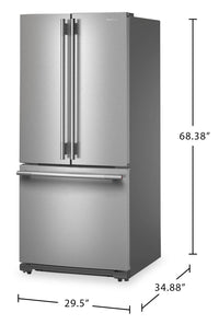 KitchenAid 20 Cu. Ft. 30" French Door Refrigerator - PrintShield® Stainless Steel - KRFF330SPS | Réfrigérateur KitchenAid de 20 pi³ et de 30 po à portes françaises - acier inoxydable avec fini PrintShieldMC - KRFF330SPS