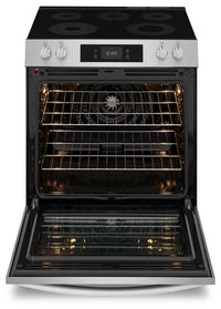 Frigidaire Gallery 6.2 Cu. Ft. Electric Range with Stone-Baked Pizza - Smudge-Proof® Stainless Steel - GCFE307CBF  | Cuisinière électrique Frigidaire Gallery de 6,2 pi³ avec pizza cuite sur pierre - acier inoxydable Smudge-ProofMD - GCFE307CBF