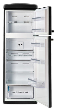 Unique Classic Retro 24" 11 Cu Ft. Top Freezer Refrigerator – Matte Black - UNQ-310L MB TM | Réfrigérateur Classic Rétro d’Unique de 24 po et de 11 pi3 à congélateur supérieur - noir mat - UNQ-310L MB TM