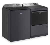 Maytag 6.0 Cu. Ft. Pet Pro Smart Top-Load Washer and 7.4 Cu. Ft. Electric Dryer – Midnight Steel  | Laveuse intelligente à chargement par le haut de 6,0 pi³ et sécheuse électrique de 7,4 pi³ Animal Pet Pro de Maytag - acier minuit