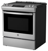 GE 5.2 Cu. Ft. Electric Range with Convection and No-Preheat Air Fry - JCS830SVSS  | Cuisinière électrique GE de 5,2 pi3 à convection avec friture à air sans préchauffage - JCS830SVSS  | JCS830VS