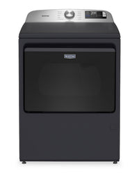 Maytag 6.0 Cu. Ft. Smart Top-Load Washer and 7.4 Cu. Ft. Electric Dryer - Midnight Steel | Laveuse intelligente à chargement par le haut de 6,0 pi³ et sécheuse électrique de 7,4 pi³ de Maytag - acier minuit