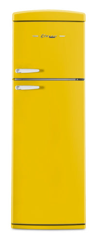 Unique Classic Retro 24" 11 Cu Ft. Top Freezer Refrigerator - Canary Yellow - UNQ-310L Y TM | Réfrigérateur Classic Rétro d’Unique de 24 po et de 11 pi3 à congélateur supérieur - jaune canari - UNQ-310L Y TM