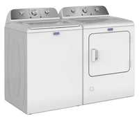 Maytag 4.8 Cu. Ft. Top Load Washer and 7.0 Cu. Ft Electric Dryer – White - MATL4205 | Laveuse à chargement par le haut de 4,8 pi3 et sécheuse électrique de 7,0 pi3 de Maytag - blanches - MATL4205