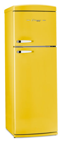 Unique Classic Retro 24" 11 Cu Ft. Top Freezer Refrigerator - Canary Yellow - UNQ-310L Y TM | Réfrigérateur Classic Rétro d’Unique de 24 po et de 11 pi3 à congélateur supérieur - jaune canari - UNQ-310L Y TM