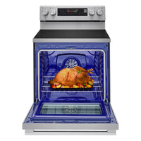 LG 6.3 Cu. Ft. Smart Electric Range with Air Fry - Fingerprint Resistant Stainless Steel - LREN6325XE | Cuisinière intelligente électrique LG de 6,3 pi³ avec friture à air - acier inoxydable résistant aux traces de doigts - LREN6325XE