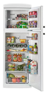 Unique Classic Retro 24" 11 Cu Ft. Top Freezer Refrigerator – Marshmallow White - UNQ-310L W TM | Réfrigérateur Classic Rétro d’Unique de 24 po et de 11 pi3 à congélateur supérieur - blanc guimauve - UNQ-310L W TM
