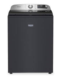 Maytag 6.0 Cu. Ft. Smart Top-Load Washer and 7.4 Cu. Ft. Electric Dryer - Midnight Steel | Laveuse intelligente à chargement par le haut de 6,0 pi³ et sécheuse électrique de 7,4 pi³ de Maytag - acier minuit