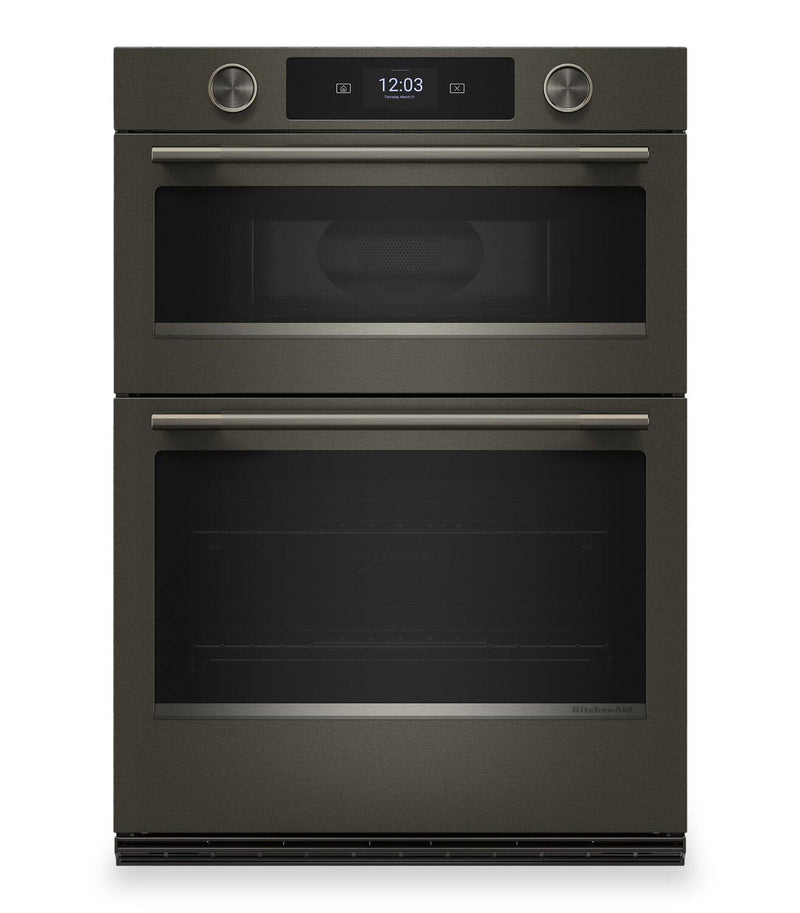 KitchenAid 30"  Smart Electric Combo Wall Oven - Black Ore - KOEC730SBE | Four mural combiné intelligent électrique KitchenAid de 30 po - minerai noir - KOEC730SBE
