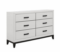 Kate Dresser - White - Contemporary style Dresser in White Asian Hardwood, Medium Density Fibreboard (MDF), Plywood