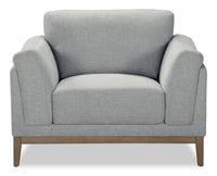 Valley 44" Fabric Chair with Rubberwood Base and Legs - Grey | Fauteuil Valley de 44 po en tissu avec base et pattes en hévéa - gris