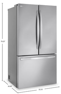 LG 32 Cu. Ft. Smart Standard-Depth MAX™ French-Door Refrigerator - LRFLS3206S | Réfrigérateur intelligent LG de 32 pi³ à portes françaises de profondeur standard MAXMC - LRFLS3206S | LRFLS32S
