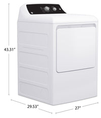 GE 6.2 Cu. Ft. Electric Dryer with SaniFresh Cycle – White - GTX34EBMRWS | Sécheuse électrique GE de 6,2 pi³ avec cycle SaniFresh - blanche - GTX34EBMRWS