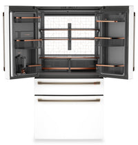 Café 36” 23.2 Cu. Ft. Smart Counter-Depth 4-Door French Door Refrigerator – Matte White - CJE23DP4WW2  | Réfrigérateur intelligent 4 portes Café de 23,2 pi3 et de 36 po de profondeur comptoir à portes françaises - blanc mat - CJE23DP4WW2