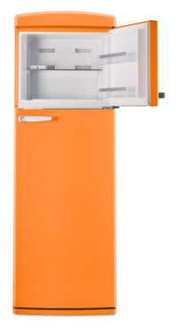 Unique Classic Retro 24" 11 Cu Ft. Top Freezer Refrigerator – Creamsicle Orange - UNQ-310L O TM | Réfrigérateur Classic Rétro d’Unique de 24 po et de 11 pi3 à congélateur supérieur - orange creamsicle - UNQ-310L O TM