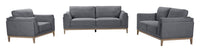Valley 44" Fabric Chair with Rubberwood Base and Legs - Pewter | Fauteuil Valley de 44 po en tissu avec base et pattes en hévéa - étain