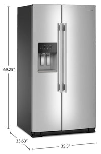 KitchenAid 36" 29 Cu. Ft. Side-by-Side Refrigerator - Fingerprint Resistant Stainless Steel - KRSF536RPS  | Réfrigérateur KitchenAid de 29 pi3 et de 36 po - acier inoxydable résistant aux traces de doigts - KRSF536RPS