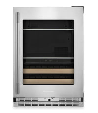 KitchenAid 24" Beverage Centre with Wood-Front Racks – PrintShield™ Stainless Steel - KUBR524SPS  | Refroidisseur à boissons KitchenAid de 24 po avec grilles à devant en bois -  acier inoxydable PrintShieldMC - KUBR524SPS