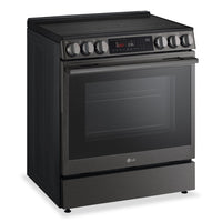 LG 6.3 Cu. Ft. Smart Electric Range with Air Fry – Black Stainless Steel - LSEL6335ZE | Cuisinière intelligente électrique LG de 6,3 pi3 avec friture à air - acier inoxydable noir - LSEL6335ZE