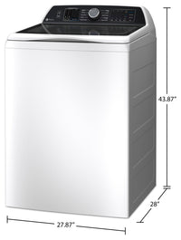 GE Profile 6.2 Cu. Ft. Top-Load Washer with Smarter Wash Technology - PTW705BSTWS  | Laveuse GE Profile à chargement par le haut de 6,2 pi3 avec technologie de lavage plus intelligent - PTW705BSTWS  | PTW705WS